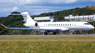 Beautiful Swiss Registered Bombardier Global 7500 Screaming Static Takeoff from Wellington Airport