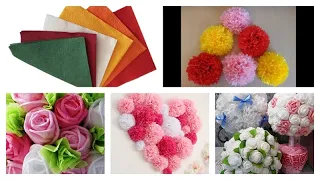 5 ИДЕЙ ЦВЕТОВ ИЗ САЛФЕТОК  своими руками / 5 IDEAS OF FLOWERS FROM WIPES.