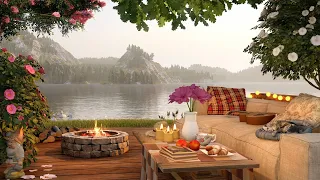 Cozy Spring Lake Ambience with Relaxing Forest Birdsong, Campfire and Lakeshore Water Sounds