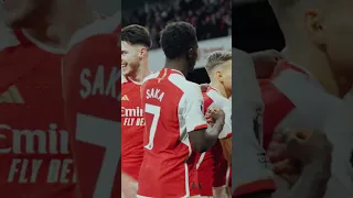 Declan Rice's reaction to Kai Havertz scoring against Brighton & Hove Albion at Emirates Stadium