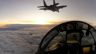 Slovak MiG-29 in action,  part 12, go around and landing in pair by sunset and at night