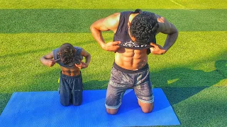 Watch what this child is doing to gain abdominal muscles (Watch for the end, Level 1)