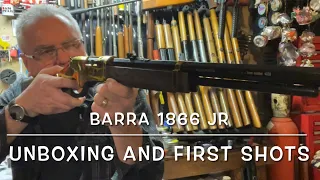 Barra 1866 Jr. youth size single stroke pneumatic pellet/BB rifle unboxing and plinking