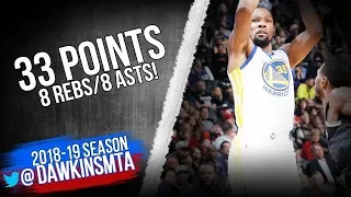 Kevin Durant Full Highlights 2018 12 14 Warriors vs Kings   33 Pts 8 Rebs 8 Asts!  FreeDawkins
