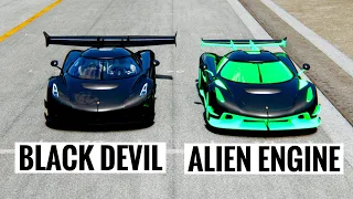 Koenigsegg Jesko Black Devil vs Koenigsegg Jesko Alien Engine at Special Stage Route X