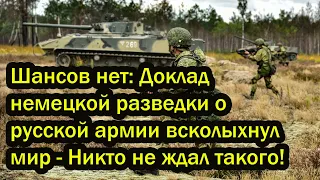 Шансов нет: Доклад немецкой разведки о русской армии всколыхнул мир - Никто не ждал такого!