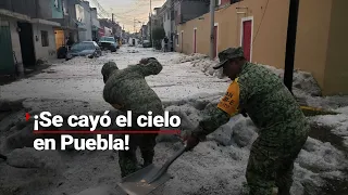 Puebla sufrió la furia de Tláloc | Cae intensa granizada que ocasionó caía de árboles e inundaciones