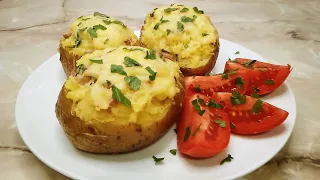 Запечённый фаршированный картофель! От такой картошки в духовке не откажется никто!