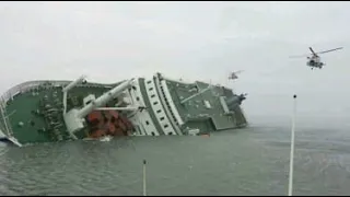 The collapse of the Sewol cruise ferry.