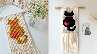 [MACRAME DIY](sub) Cat Wall Hanging : 마크라메 고양이 월행잉