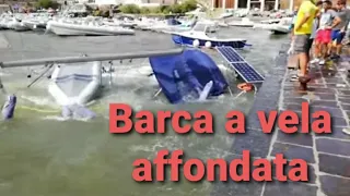 USTICA 🇮🇹. Incidente, barca a vela affonda dentro il porto. di "Claudio La Valle" #incident #vela