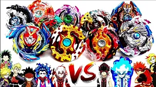 God Beigoma Academy VS God Supreme 4 Spin Emperors  TEAM BATTLE Beyblade Burst Evolution!神 米駒学園vs四転皇