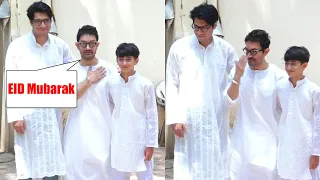 Aamir Khan With Son Junaid Khan And Azad Rao Khan Celebrating EID