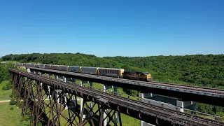 Union Pacific - Boone, IA (Kate Shelley High Bridge) 6-13-21 (Drone)