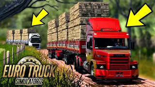 Comboio de TRITREM sofreu na ESTRADA DE TERRA COM ATOLEIROS! - EURO TRUCK SIMULATOR 2