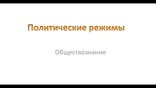 Политические режимы