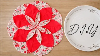 How To Make Fabric Folded Flower | DIY Placemat | Thuy Craft