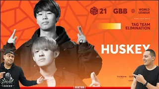 Huskey | GBB 2021: WORLD LEAGUE | Tag Team Elimination | REACTION