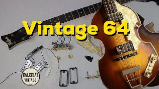 Vintage 64 Hofner 500/1 German Bass Disassembled and Reset.