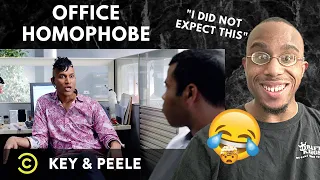 Key & Peele - Office Homophobe REACTION | Non British Guy Reacts!