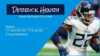 Derrick Henry RB Tennessee Titans | Every run | 2022 | Week 9 @ Kansas City Chiefs