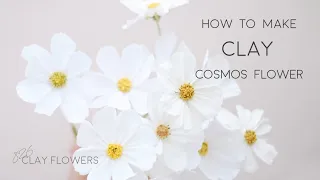 How to make clay cosmos flower!ダイソーの粘土でコスモスを作る方法。