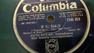 Ruth Etting - If He Cared - HMV 157 - Columbia 78rpm