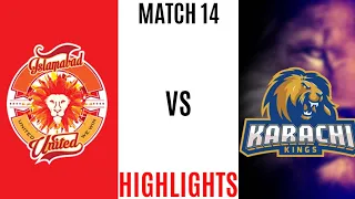 Islamabad United vs Karachi Kings | Full Match Highlights | Match 14 | HBL PSL 5  | GAMEPLAY |