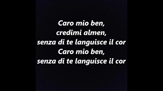 CARO MIO BEN Giordani Italian opera aria art lyrics word classical sing along song  반주