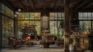 Warm Wooden House in the Forest - Smooth, Relaxing Jazz Music for Studying and Working