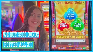 We Bought The Bonus Up To $300 And Popped All Three Bags On Louie's Gold Extra Cash Slot!!!