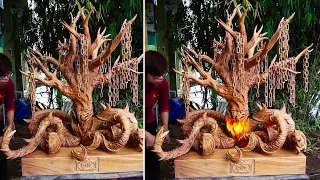 Wood Carving: The Monster Grimoire Daemon Oak -  Making A Demon Tree from Grim Hollow