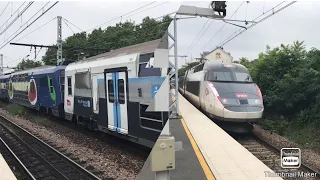 TGV et RER D départ et arrivé d’un Z20500 IDFM/transilien et des passage de TGV à maison alfortville