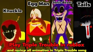 Review All animation in Triple Trouble song#1 (Friday night bloxxin)