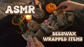 ASMR Unwrapping And Tapping On Beeswax Wrap Covered Items! No Talking 🫶🏻🪷