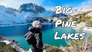Hiking the Big Pine Lakes in the Snow.  Most Beautiful Lakes in California???