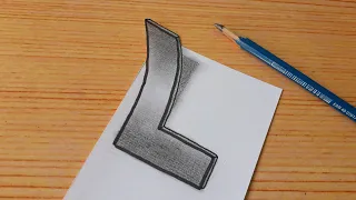 3d Drawing Letter L / How To Draw Easy Capital Alphabet For Beginners #shorts