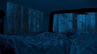 10 Hours⚡️Sitting in car camping in the heavy rain and thunderstorms to rest and sleep - ASMR