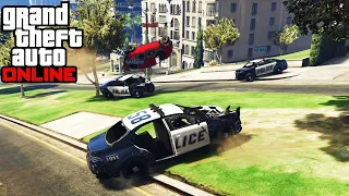 GTA 5 ONLINE ქართულად. პოლიციელები და ძებნილი 🚔 🚗