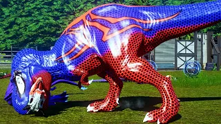 SPIDER-MAN REX vs. CAPTAIN AMERICA GIGANOTAURUS and Joker Team - Jurassic World Evolution Superhero