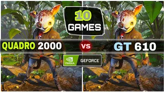 Quadro 2000 vs GT 610 | 10 Games Test | How Big Difference ?