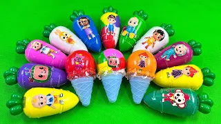 Digging up Pinkfong with CLAY inside Carrot, Ice Cream Cone,... Coloring! Satisfying ASMR Videos