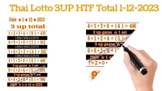 Thai Lotto 3UP HTF Total For 1-12-2023 | Thai Lotto Result Today