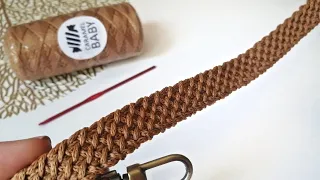 Super easy! How to crochet a Bag Strap #crochetbagstrap