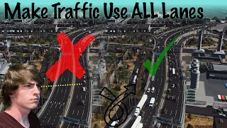 Cities: Skylines - How To Fix ANNOYING Single Lane Traffic - Traffic AI 3