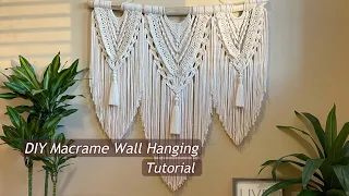 DIY Macrame Wall Hanging Tutorial/DIY Large Macrame Wall Hanging/Wall Hanging With Beabs/编織教學/2022