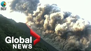 Italy's Stromboli volcano erupts, sending out dramatic plume of smoke, lava
