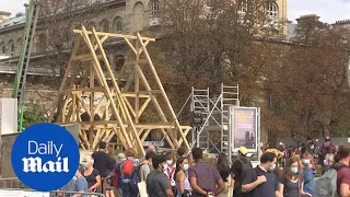 Carpenters use medieval techniques to rebuild Notre Dame Cathedral