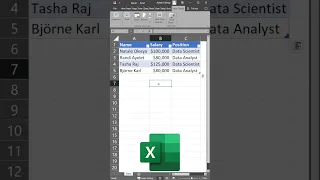 Creating a Table within Excel!