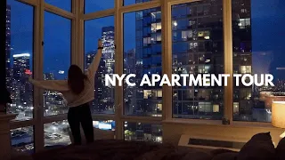 NYC *Night* Apartment Tour || Manhattan Studio High-Rise w/ Floor to Ceiling Windows